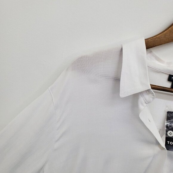 Torrid Womens Rayon Slub Drop Shoulder Button Front Shirt Size 00 M/L White NWT - Picture 10 of 16
